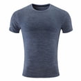 thumbnail image 1 of M-4X Plus Size T Shirts for Men Short Sleeve Crewneck Big & Tall Tees Tops Mens Casual Solid Color Stretchy Slim Pullover Gym Running Tshirts Shirt, 1 of 4