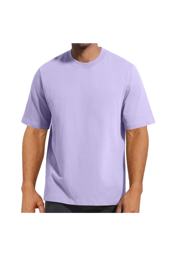 M-4X Plus Size T Shirts for Men Short Sleeve Tees Tops Big & Tall Mens Casual Solid Color Pullover Crewneck Basic Going-Out Loungewear Tshirts Shirt