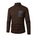 thumbnail image 1 of M-4X Plus Size Turtleneck Sweaters for Men Long Sleeve Big & Tall Sweatshirts Fleece Lined Stretchy Slim Pullover Solid Basic Thermal Warm Sweater, 1 of 4