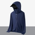 thumbnail image 1 of M-4X Plus Size UV Protection Hoodies with Mask and Pockets Big & Tall Long Sleeve Sun Shirts Lightweight Zip Up Solid Quick-Dry Fishing Jackets, 1 of 6