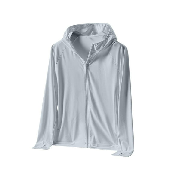 M-4X Plus Size UV Shirts for Men Big & Tall Lightweight Sun Protection Hoodies Long Sleeve Zip-Up Stretchy Breathable Fishing Hiking Jackets