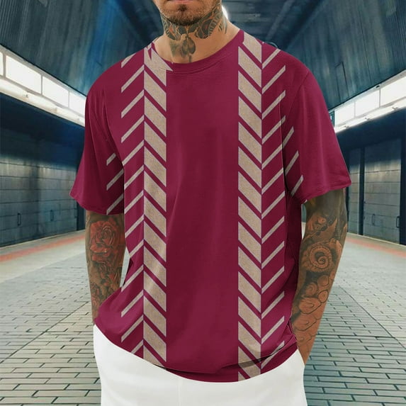 M-4X T Shirts for Men Short Sleeve Big & Tall Pullover Crewneck Tshirts Plus Size Casual Color-Block Basic Loose Athletic Workout Tees Tops