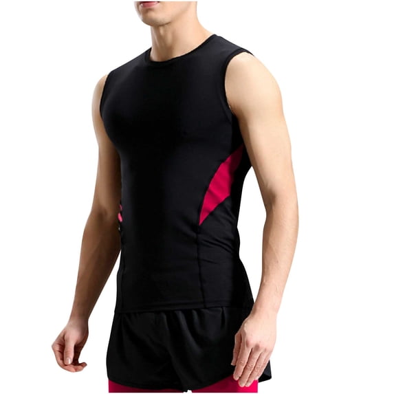 M-4XL Mens Compression Tank Tops Big & Tall Basketball Sleeveless T Shirts Plus Size Pullover Stretchy Slim Quick-Dry Athletic Workout Tees