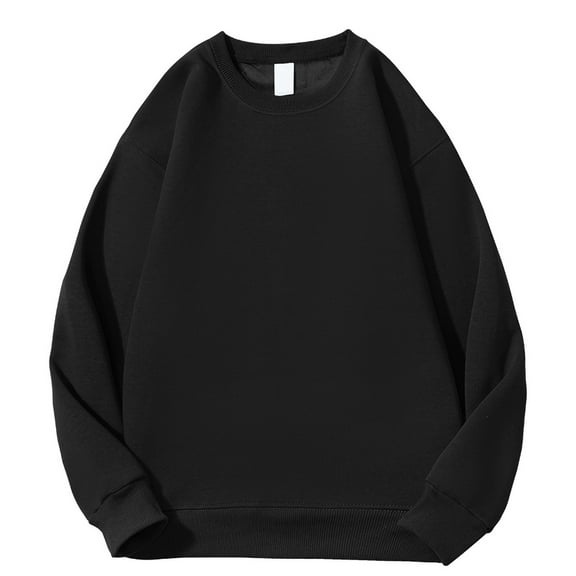M-5X Big & Tall Sweatshirts for Men Plus Size Fleece Lined Long Sleeve Shirts Mens Solid Color Pullover Warm Loungewear Athletic Sweatshirt Tops