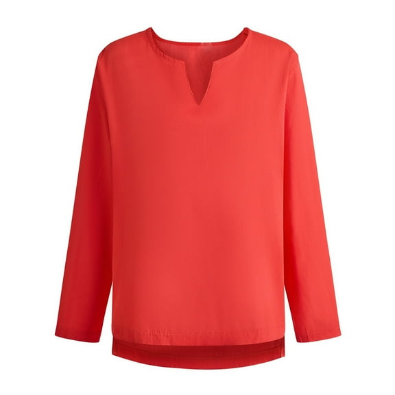 M-5X Big & Tall T Shirts for Men Plus Size Long Sleeve V Neck T-Shirts Mens Casual Solid Pullover Basic Going-Out Loungewear Tshirts Tops