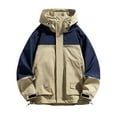 thumbnail image 1 of M-5X Mens Big & Tall Jackets with Pockets and Hoodies Plus Size Coats Lightweight Long Sleeve Zip Up Color Block Athletic Hiking Outerwear Coats, 1 of 3