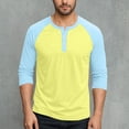 thumbnail image 1 of M-5X Mens Big & Tall T Shirts Plus Size Long Sleeve Tshirts Shirt Casual Color Block Pullover Button Crewneck Basic Athletic Workout Tees Tops, 1 of 7