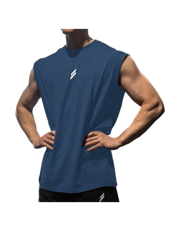 M-5X Mens Plus Size Tank Tops Big & Tall Sleeveless Muscle Shirts Pullover Crewneck Stretchy Slim Moisture-Wicking Quick-Dry Athletic Tanks