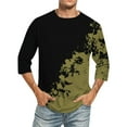 thumbnail image 1 of M-5X Mens T Shirts 3/4 Sleeve Big & Tall Crewneck Tshirts Plus Size Casual Pullover Color-Block Comfort Basic Going Out Workout Tees Tops, 1 of 4