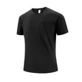 thumbnail image 1 of M-5X Plus Size Cooling T Shirts for Men with Zipper Pocket Big & Tall Short Sleeve Crewneck Stretchy Slim Pullover Basic Athletic Workout Tees Tops, 1 of 7