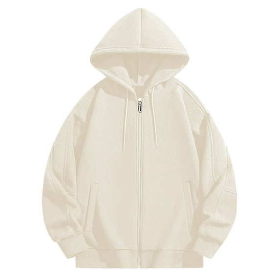 M-5X Plus Size Fleece Hoodies for Men with Pockets Big & Tall Zip Up Sweatshirts Long Sleeve Solid Color Thermal Warm Slim-Fit Outerwear Jackets