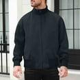 thumbnail image 1 of M-5X Plus Size Jackets for Men with Pockets Big & Tall Zip Up Sports Coats Mens Casual Solid Color Long Sleeve Mock Neck Thermal Warm Baseball Jacket, 1 of 8
