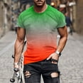 thumbnail image 1 of M-5X Plus Size Mens Big & Tall T Shirts Short Sleeve Crewneck Tees Tops Casual Pullover Slim Gradient Printed Breathable Athletic Workout Tshirts Shirt, 1 of 5
