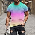 thumbnail image 1 of M-5X Plus Size Mens Big & Tall T Shirts Short Sleeve Crewneck Tees Tops Casual Pullover Slim Gradient Printed Breathable Athletic Workout Tshirts Shirt, 1 of 5