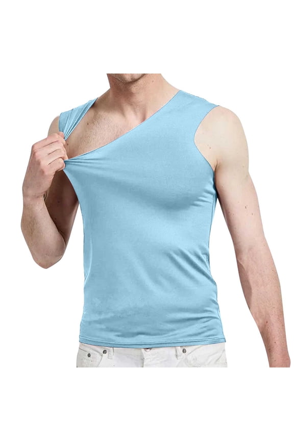 M-5X Plus Size Mens Big & Tall Tank Tops Sleeveless V Neck Gym Undershirts Shirts Casual Solid Color Stretchy Slim Pullover Athletic Workout Vests