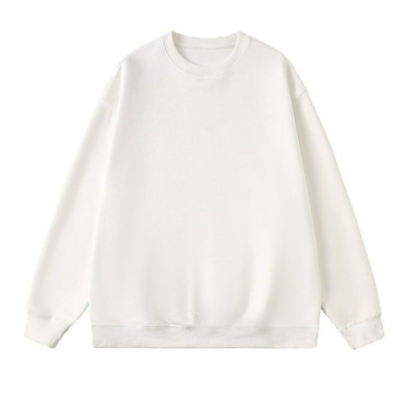 M-5X Plus Size Mens Sueded Sweatshirts Big & Tall No Hood Long Sleeve Shirts Casual Solid Color Pullover Crewneck Streetwear Sweatshirt Tops