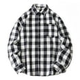 thumbnail image 1 of M-5X Plus Size Shirts for Men with Pocket Big & Tall Long Sleeve Shackets Shirt Button-Down Collared Casual Plaid Printed Lapel Office Work Tops, 1 of 7