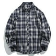 thumbnail image 1 of M-5X Plus Size Shirts for Men with Pocket Long Sleeve Button-Down Shackets Shirt Mens Casual Plaid Printed Breathable Lapel Work Tshirts Tops, 1 of 8
