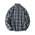 thumbnail image 1 of M-5X Plus Size Shirts for Men with Pocket and Collar Big & Tall Long Sleeve Tshirts Shirt Casual Plaid Printed Button-Down Work Shackets Tops, 1 of 3