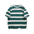 thumbnail image 1 of M-5X Plus Size Stripe T-Shirts for Men Big & Tall Short Sleeve Tees Tops Casual Pullover Crewneck Slim-Fit Loungewear Workout Tshirts Shirts, 1 of 3