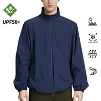 M-5X Plus Size Sun Protection Jackets with Pockets Summer Big & Tall Lightweight Long Sleeve Zip-Up Solid UPF 50  Fishing Coats