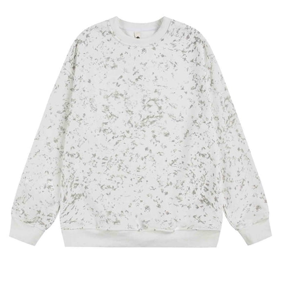 M-5X Plus Size Sweatshirts for Men Big & Tall Long Sleeve Tie-Dye Shirts Mens Trendy Pullover Basic No Hood Crewneck Going-Out Sweatshirt Tops