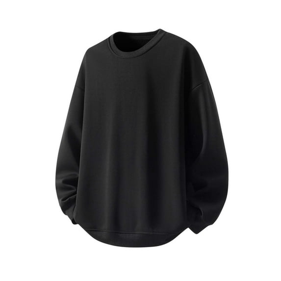 M-5X Plus Size Sweatshirts for Men Fleece Lined Big & Tall Long Sleeve Shirts Mens Casual Solid Color Pullover Basic Going-Out Sweatshirt Tops