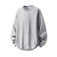 thumbnail image 1 of M-5X Plus Size Sweatshirts for Men Fleece Lined Long Sleeve Shirts Big & Tall Mens Casual Solid Color Pullover Crewneck No Hood Sweatshirt Tops, 1 of 5