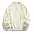thumbnail image 1 of M-5X Plus Size Sweatshirts for Men with Button Crewneck Long Sleeve Shirts Big & Tall Mens Casual Solid Pullover Athletic Workout Sweatshirt Tops, 1 of 8
