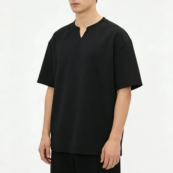 M-5X Plus Size T Shirts for Men Big & Tall Short Sleeve V Neck Tees Tops Mens Casual Solid Color Pullover Slim Basic Loungewear Workout Tshirts Shirt