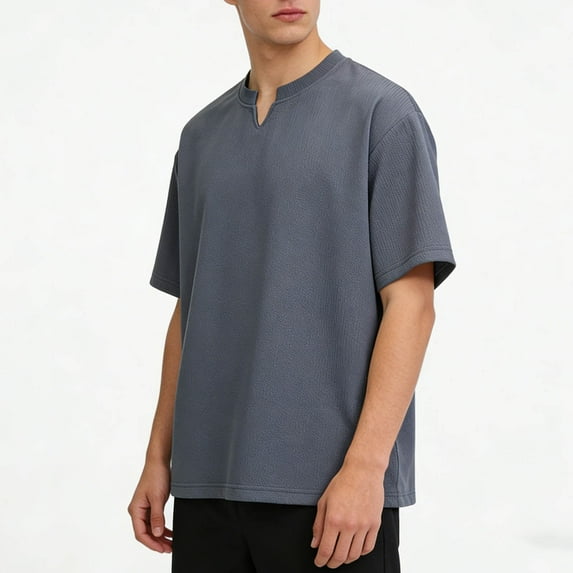 M-5X Plus Size T Shirts for Men Big & Tall Short Sleeve V Neck Tees Tops Mens Casual Solid Color Pullover Slim Basic Loungewear Workout Tshirts Shirt