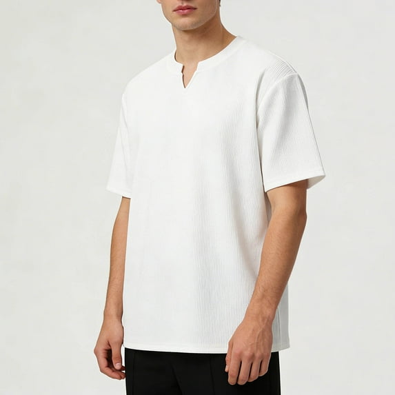 M-5X Plus Size T Shirts for Men Big & Tall Short Sleeve V Neck Tees Tops Mens Casual Solid Color Pullover Slim Basic Loungewear Workout Tshirts Shirt