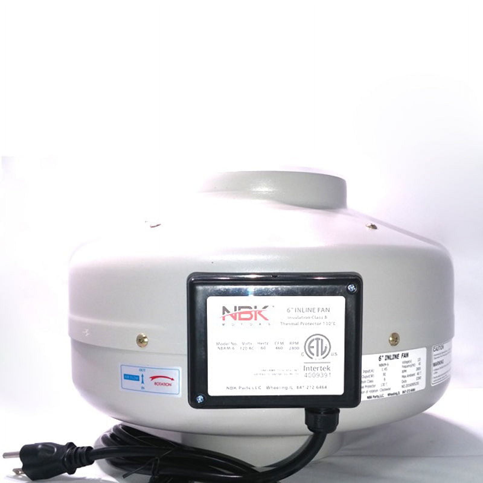 M-6 DUCT BOOSTER FAN M-6, 460 CFM 6 INCH, 1.1A, 120V - EXACT FIT FOR TJERNLUND - REPLACEMENT PART BY NBK