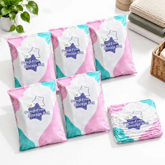 M-6PCS 6 Medium Vacuum Storage Space Saver Bags For Clothing Bedding Travel