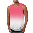thumbnail image 1 of M-6X Plus Size Tank Tops for Men Big & Tall Sleeveless Crewneck Muscle T Shirts Pullover Gradient Printed Breathable Going-Out Workout Tees, 1 of 4
