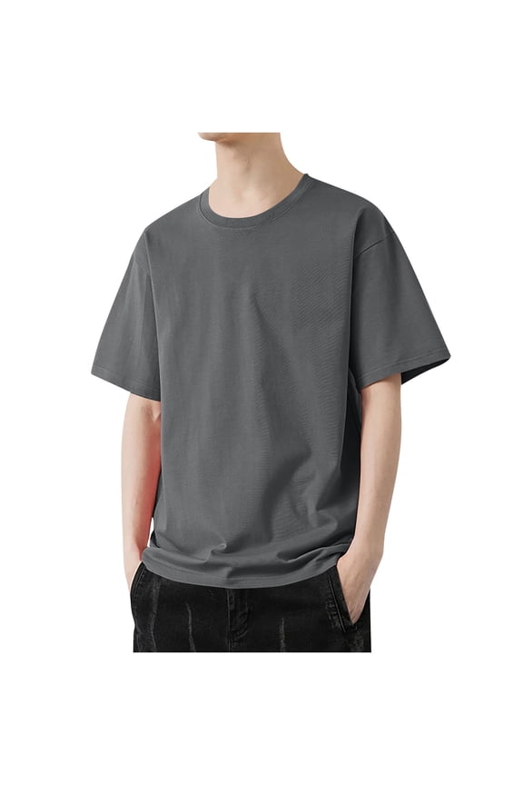 M-6XL Plus Size T Shirts for Men Short Sleeve Tshirts Shirt Casual Solid Pullover Crewneck Lightweight Breathable Going Out Tees Tops