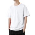 thumbnail image 1 of M-6XL Plus Size T Shirts for Men Short Sleeve Tshirts Shirt Casual Solid Pullover Crewneck Lightweight Breathable Going Out Tees Tops, 1 of 6