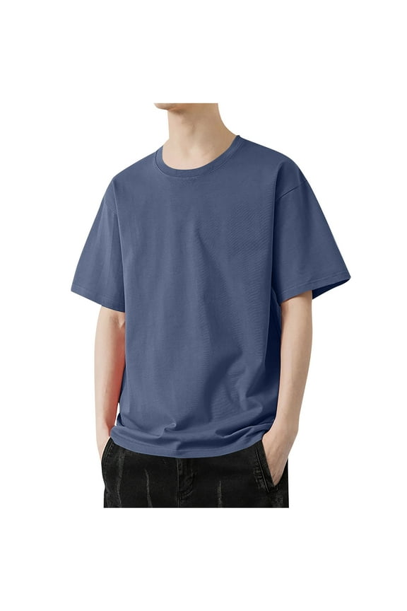 M-6XL Plus Size T Shirts for Men Short Sleeve Tshirts Shirt Casual Solid Pullover Crewneck Lightweight Breathable Going Out Tees Tops