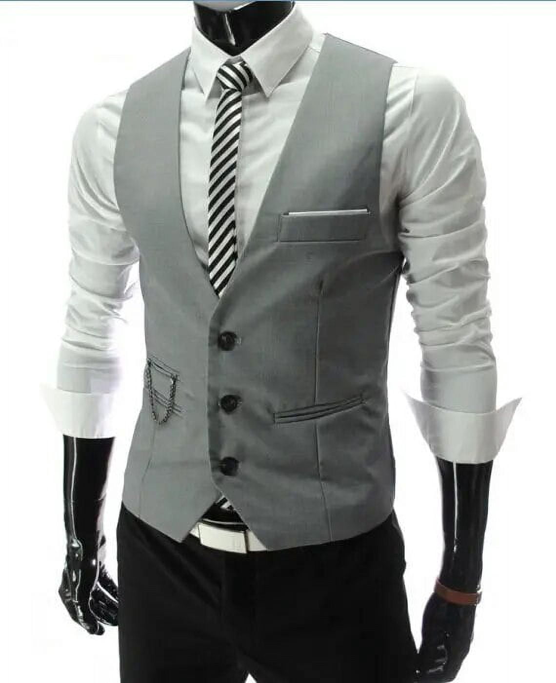 M-7XL 2024 New Dress Vests For Men Slim Fit Mens Suit Vest Male ...