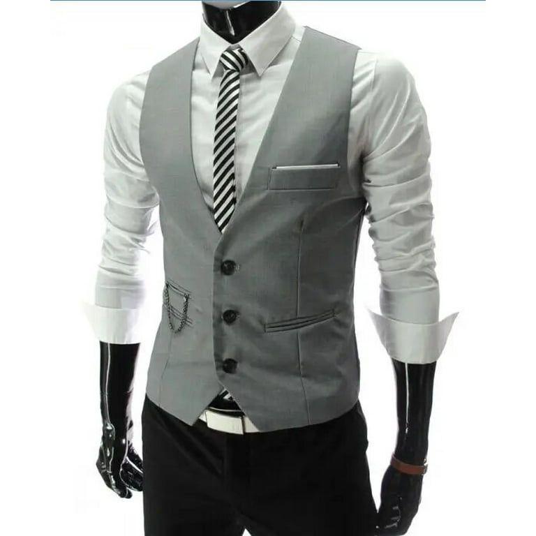 M 7XL 2024 New Dress Vests For Men Slim Fit Mens Suit Vest Male Waistcoat Gilet Homme Casual Sleeveless Formal Business Jacket