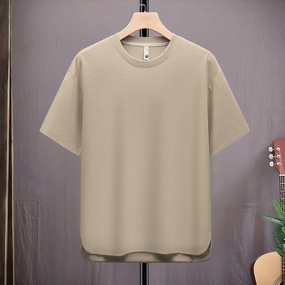 M-8X Plus Size T Shirts for Men Big & Tall Short Sleeve Crewneck Tees Tops Mens Casual Solid Color Pullover Basic Loungewear Workout Tshirts Shirt