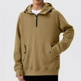 thumbnail image 1 of M-8XL Mens Big & Tall Hoodies with Zipper and Pockets Plus Size Pullover Sweatshirts Casual Solid Loose Comfort Warm Basic Work Hoodie, 1 of 5