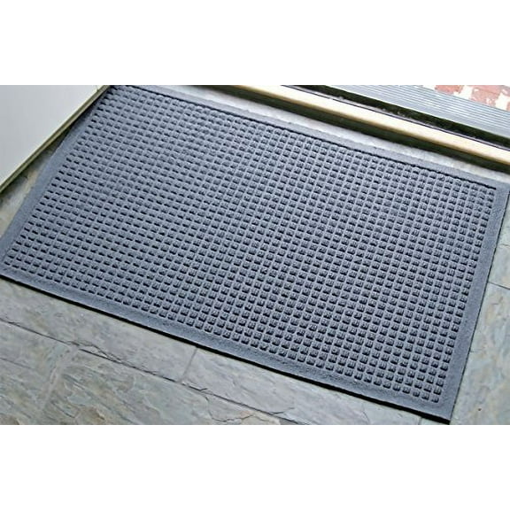 M+A Matting - 280580023 WaterHog Fashion Commercial-Grade Entrance Mat, Indoor/Outdoor Charcoal Floor Mat 3' Length x 2' Width, Bluestone