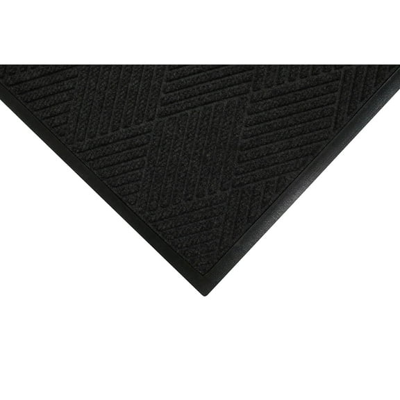 M + A Matting M+A Matting WaterHog Max Diamond Classic Mat Universal Cleated 4' x 10' Black Smoke