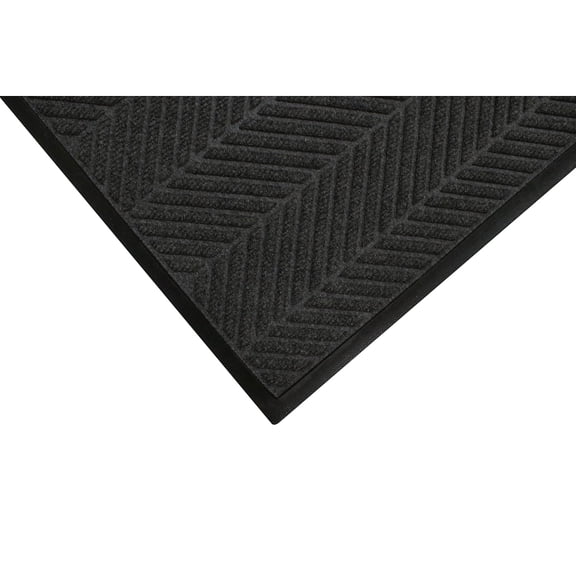 M + A Matting M+A Matting WaterHog Max Herringbone Classic Mat Universal Cleated 2' x 3' Black Smoke
