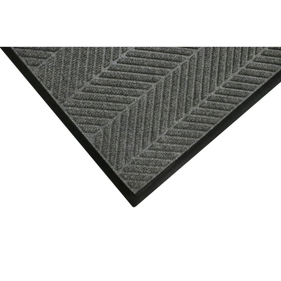 M + A Matting M+A Matting WaterHog Max Herringbone Classic Mat Universal Cleated 4' x 10' Grey Ash