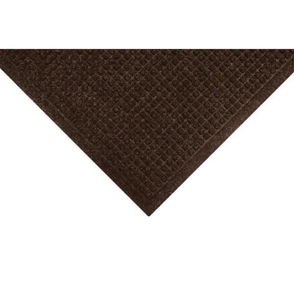 M + A Matting M+A Matting WaterHog Squares Fashion Mat Universal Cleated 4' x 6' Dark Brown