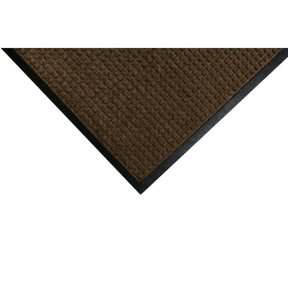 M+A Matting WaterHog Squares Classic Floor Mat, 3' x 5', Dark Brown