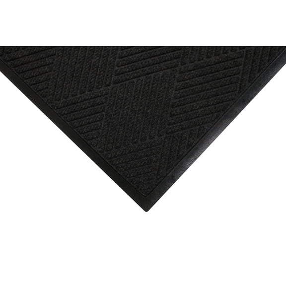 M+A Matting Waterhog Max Diamond Classic Floor Mat, 4'H x 6'W, Black Smoke
