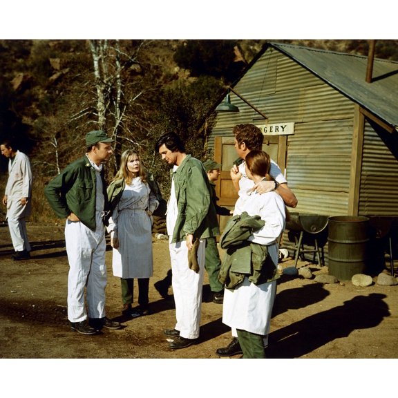 M*A*S*H 24X36 Classic Hollywood Poster Alan Alda Loretta Swit Outside Surgery Building